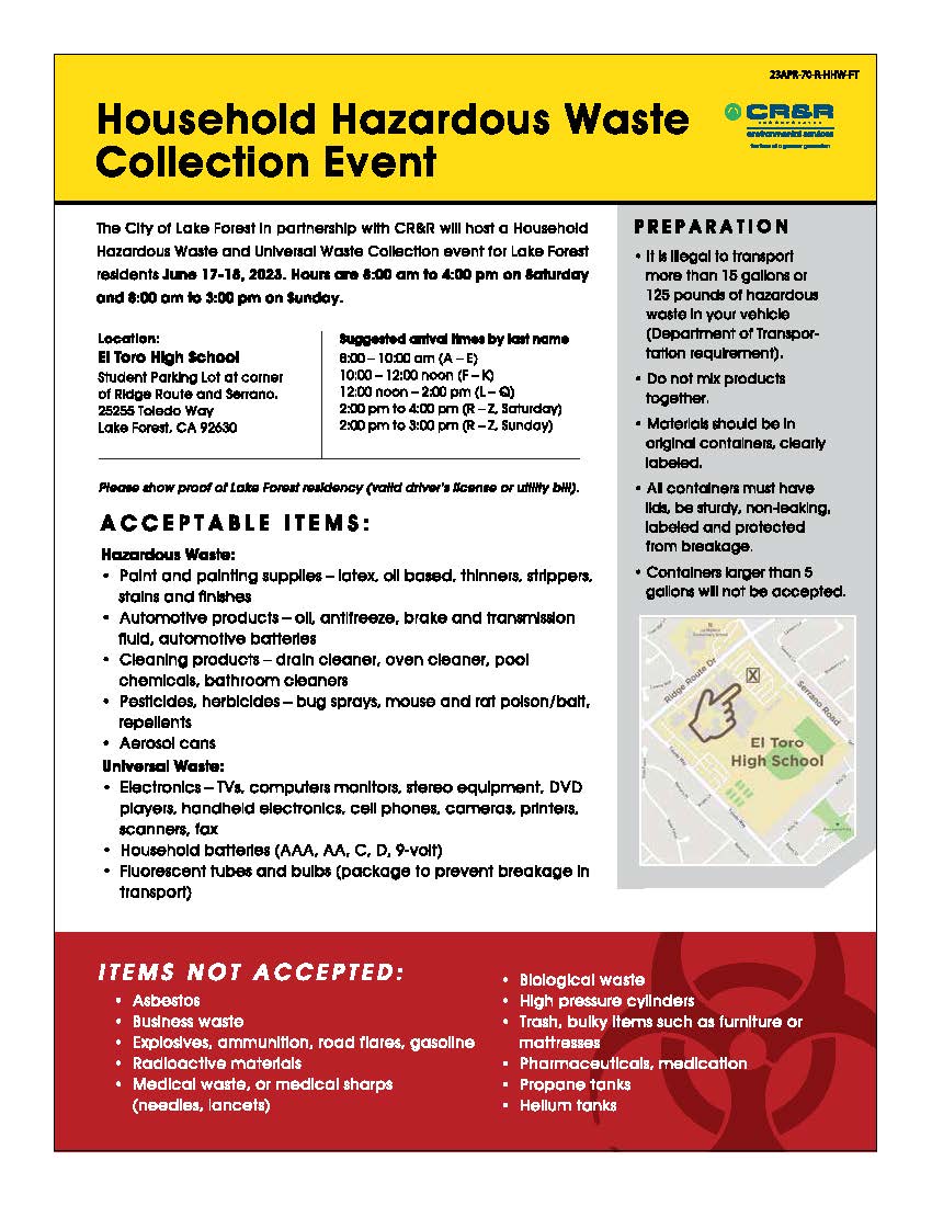 Bulky Item Collection - Waste & Recycling - Canyon Lake, CA