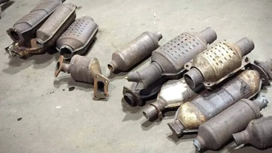 Stolen catalytic converters. Thieves target them because materials inside are more valuable than gold.