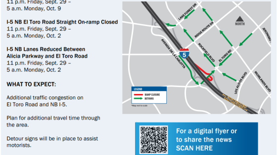 Map of El Toro Road closures