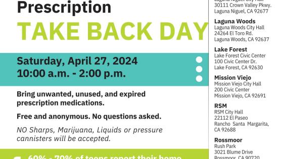 Drop-off Unwanted Medications on National Take Back Day